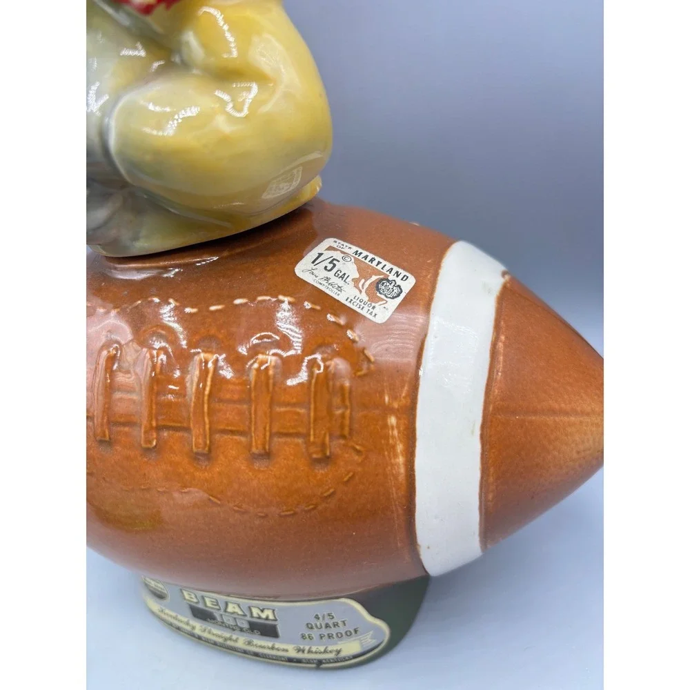 Vintage Jim‎ Beam Donkey Football Decanter Regal China 1970 Bourbon Bottle EMPTY